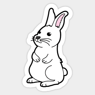 White Bunny rabbit Sticker